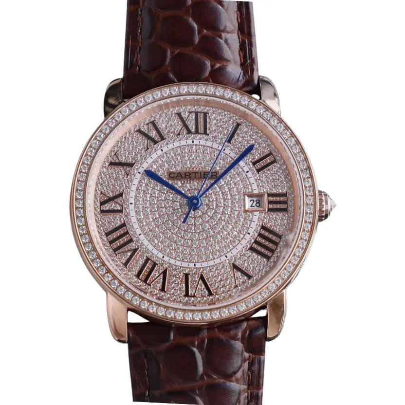 Cartier watch with a diamond-set dial