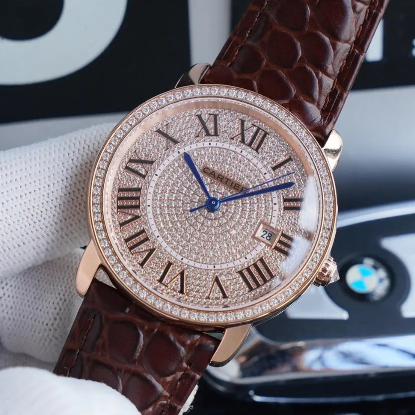 Cartier watch with a diamond-set dial