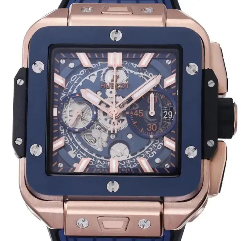 Hublot Square Bang Unico King Gold Blue Ceramic 42 mm