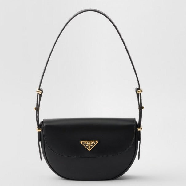 Boutique Quality || Prada Arque Shoulder Bag with Flap in Black