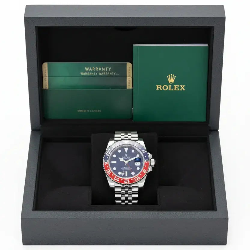 Rolex GMT-Master II "Pepsi" watch with a blue dial