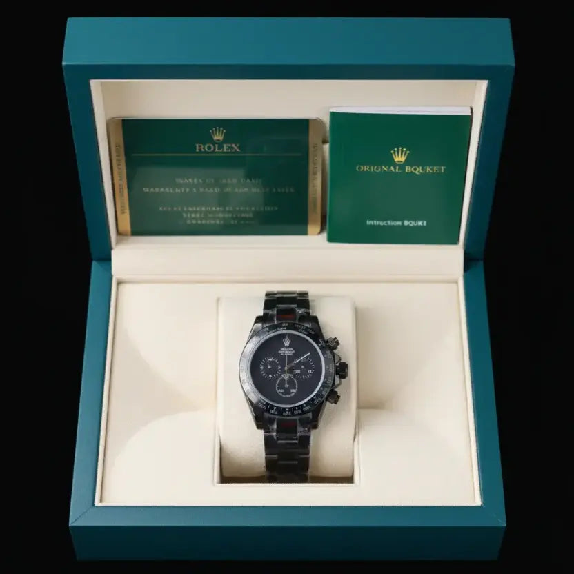 Rolex Daytona watch with a matte-black