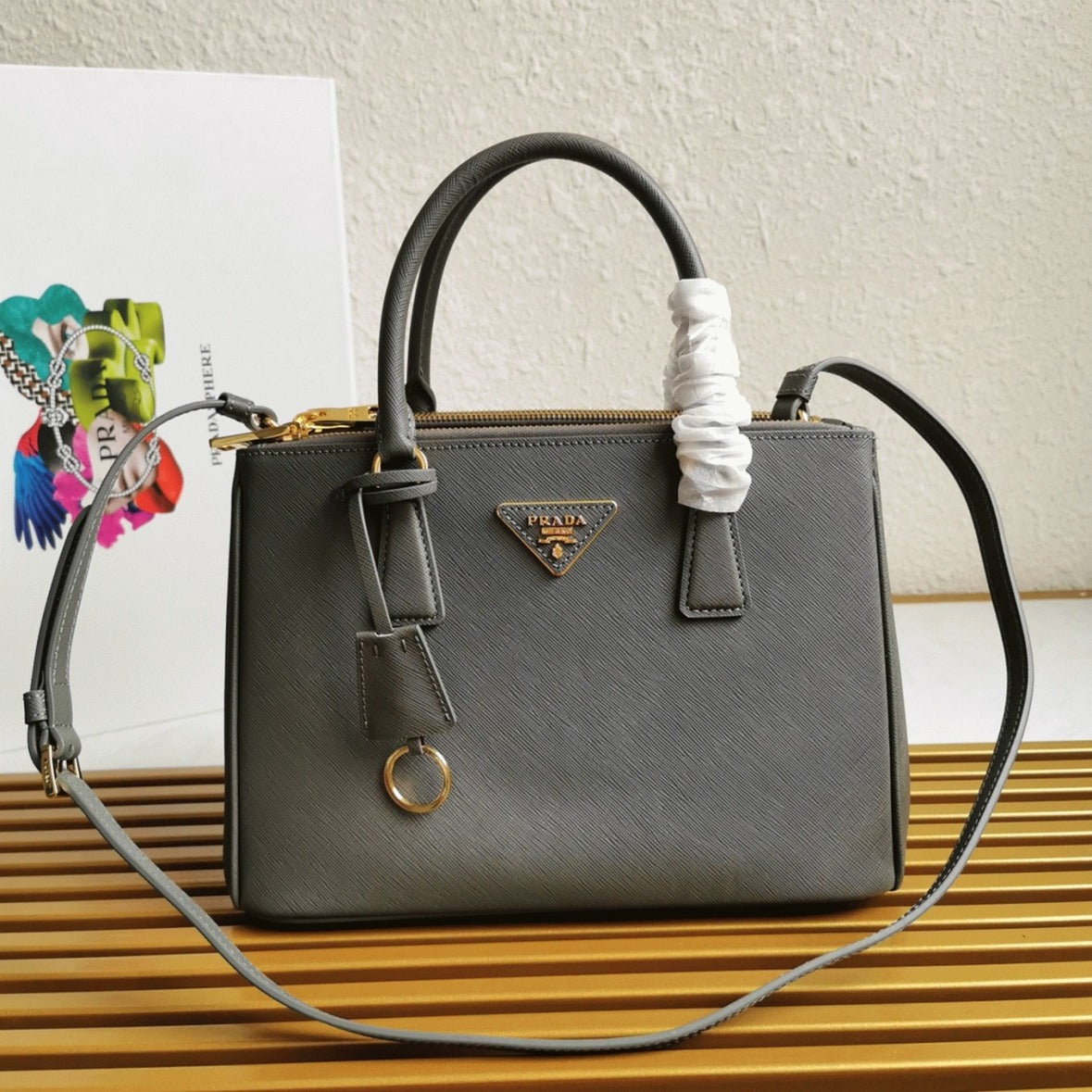 Boutique Quality || Prada Grey Galleria Medium Bag
