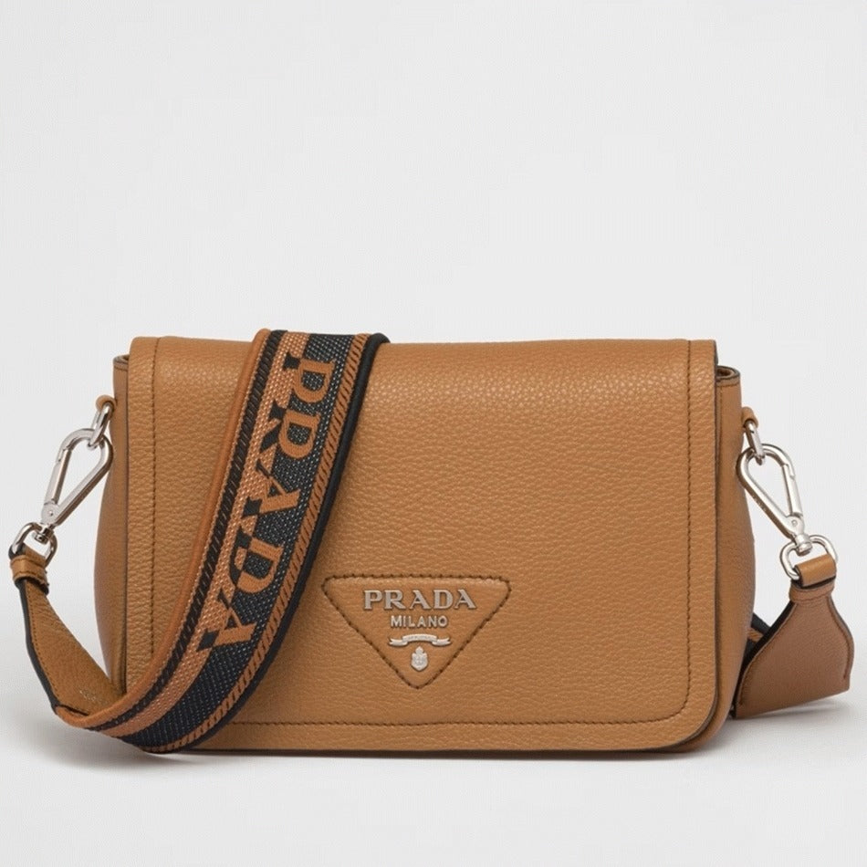 Boutique Quality || Prada Flap Shoulder Bag in Brown