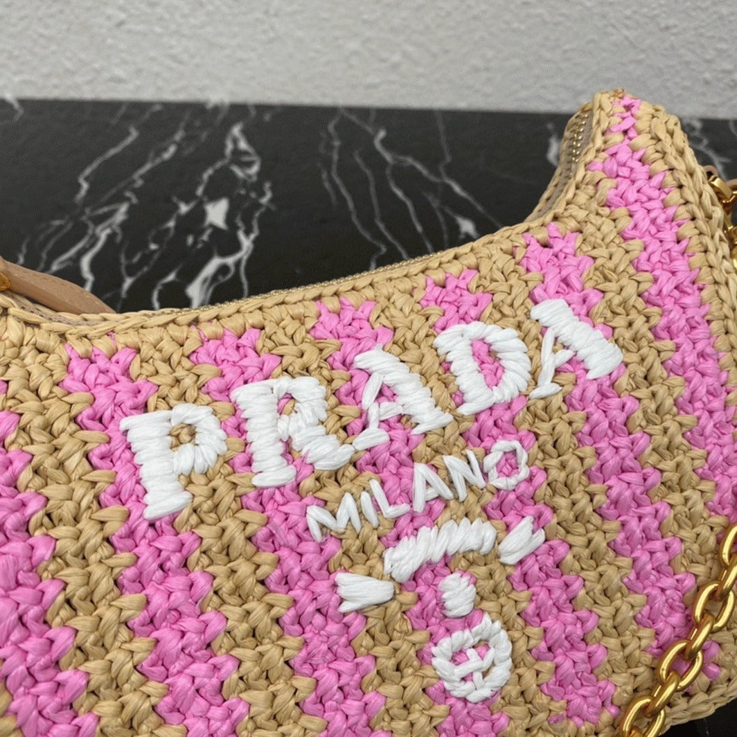 Boutique Quality || Prada Re-Edition Bag in Beige and Pink Stripe