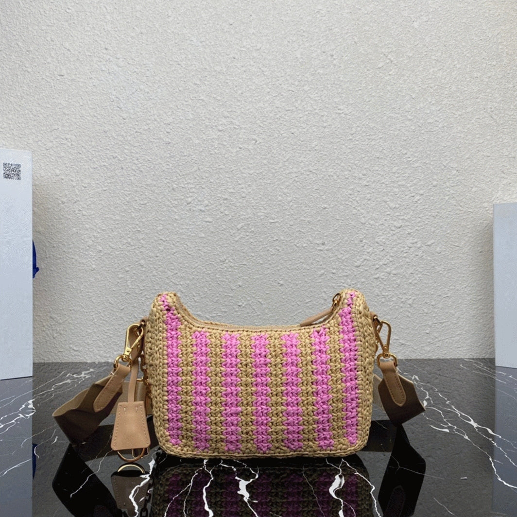 Boutique Quality || Prada Re-Edition Bag in Beige and Pink Stripe