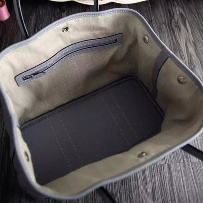 Boutique Quality || Lin Blue Best Hermes Garden Party 30cm Elegant Bag