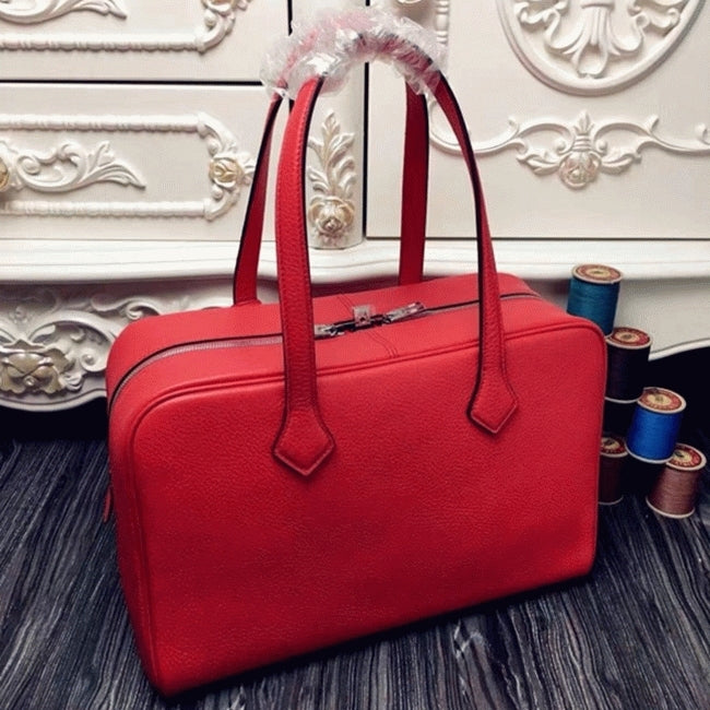 Boutique Quality || Red Luxury Hermes Victoria II 35cm Bag