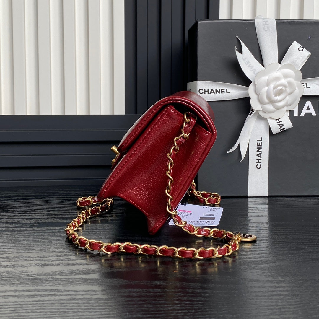 Boutique Quality || Chanel CF Vintage New Arrival Red Shoulder Bag