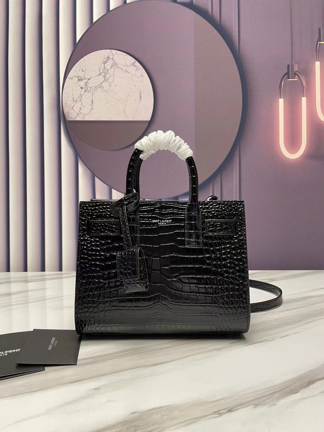 Boutique Quality || YSL Classic Accordion Mini Size Black Bag