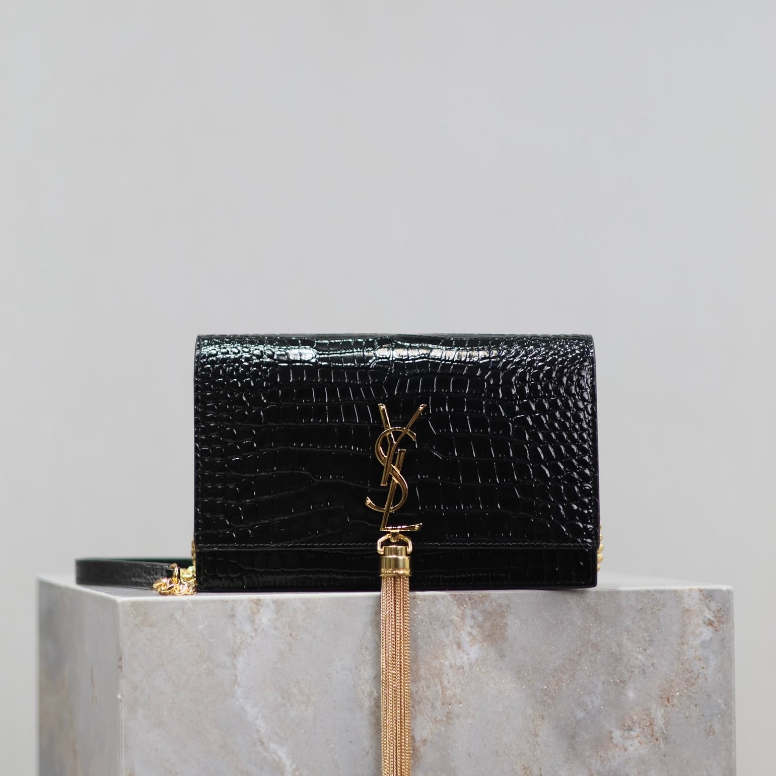 Boutique Quality || YSL Kate Tassel Chain Bag in Black