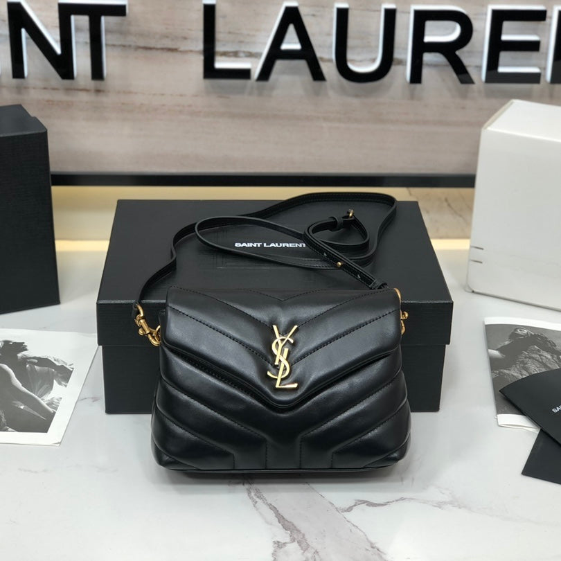 Boutique Quality || YSL Y-shaped crossbody bag in Black with gold hardware
