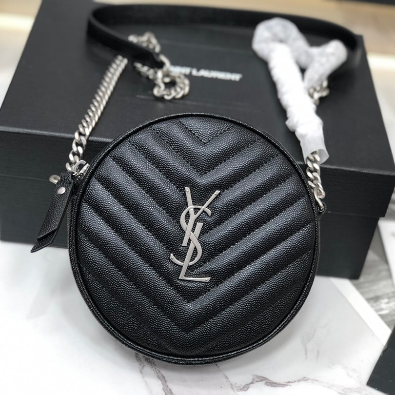 Boutique Quality || YSL Round Bag in Black
