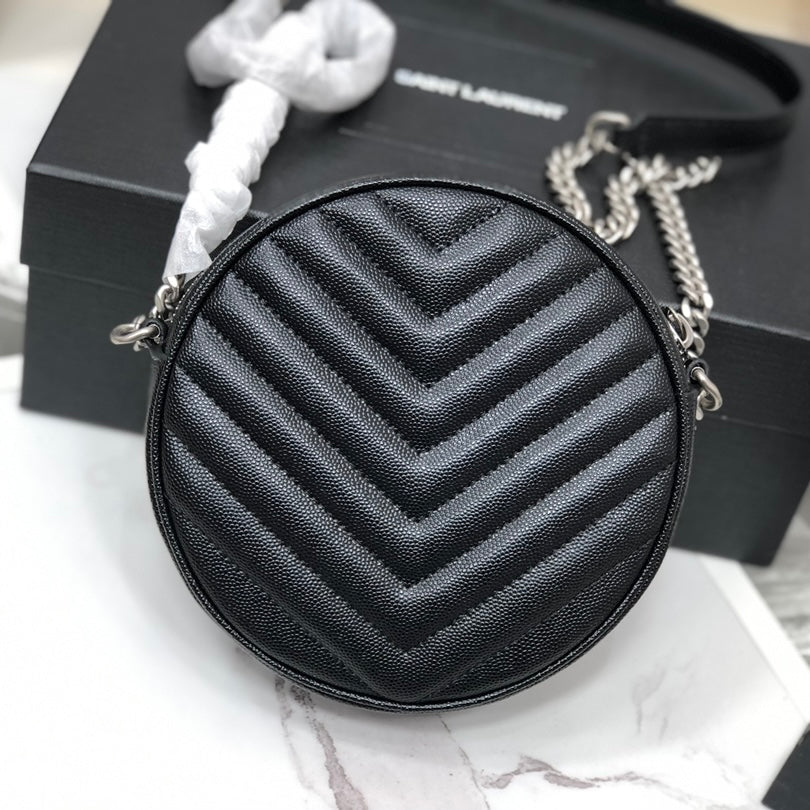 Boutique Quality || YSL Round Bag in Black