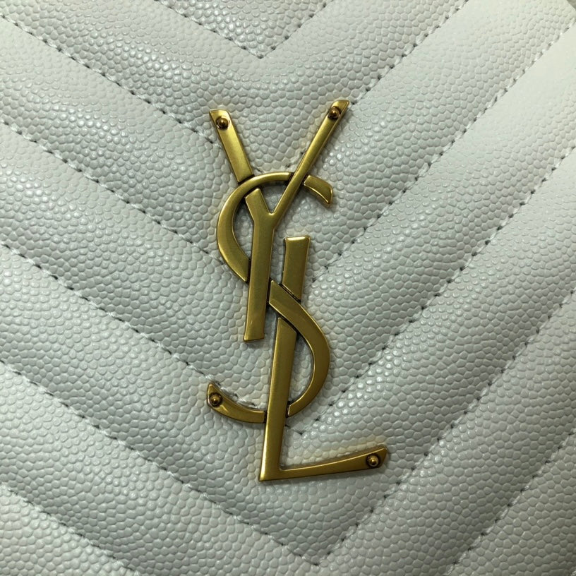 Boutique Quality || YSL Round Bag in White