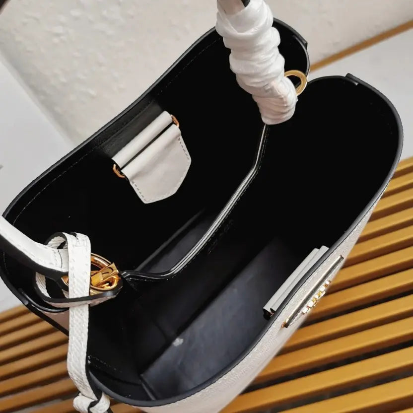 Boutique Quality || Prada White Medium Panier Bag