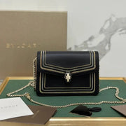 Boutique Level Quality || Bvlgari "Serpenti Diamond Blast" chain bag in black
