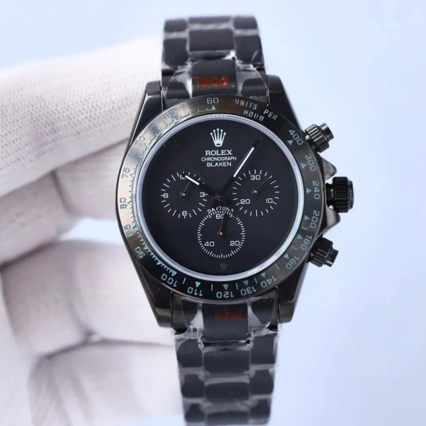 Rolex Daytona watch with a matte-black