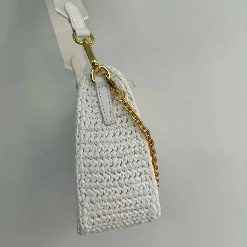 Boutique Quality || Prada Re-Edition Crochet Bag in White