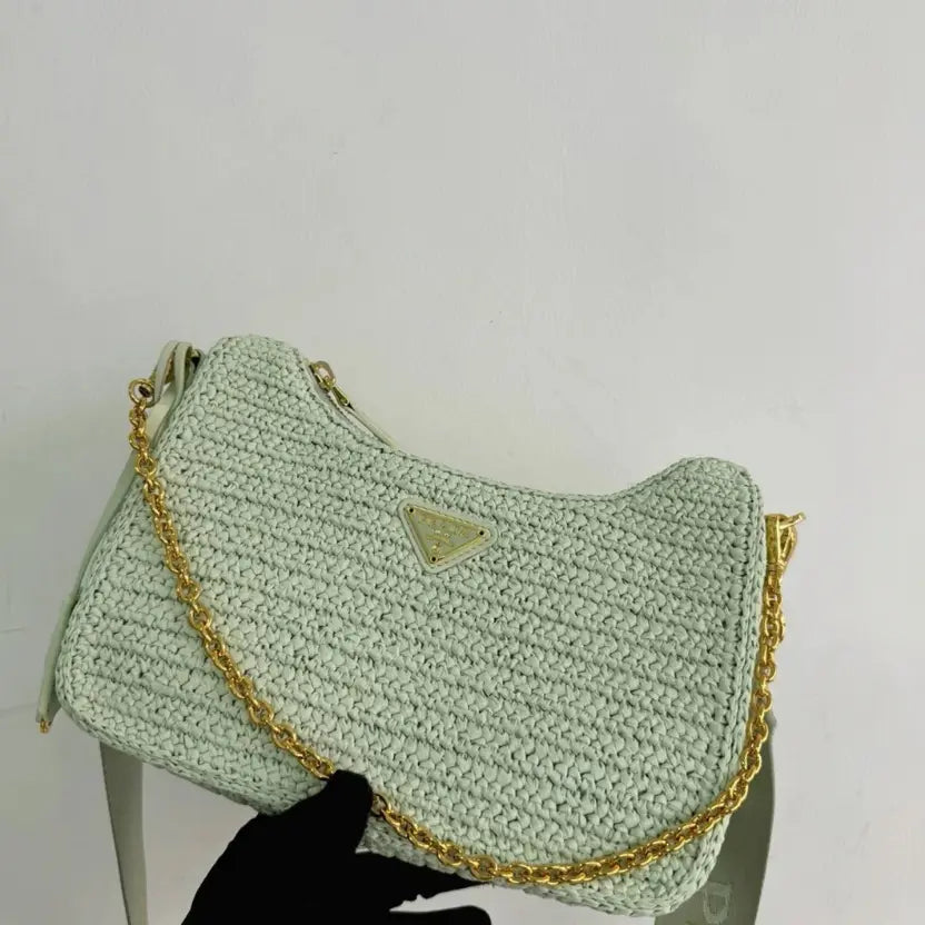 Boutique Quality || Prada Re-Edition Crochet Bag in Aqua