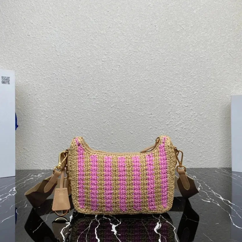 Boutique Quality || Prada Re-Edition Bag in Beige and Pink Stripe