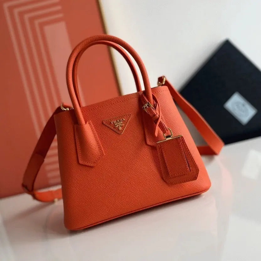 Boutique Quality || Prada Orange Double Mini Bag