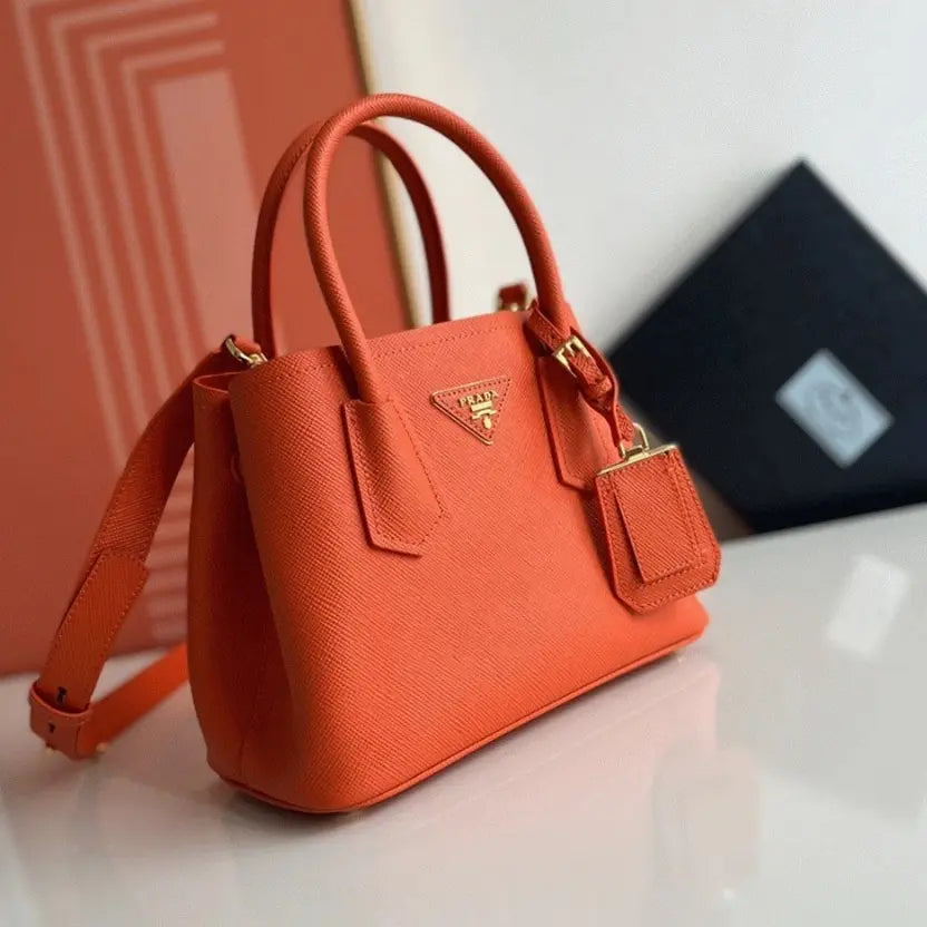 Boutique Quality || Prada Orange Double Mini Bag