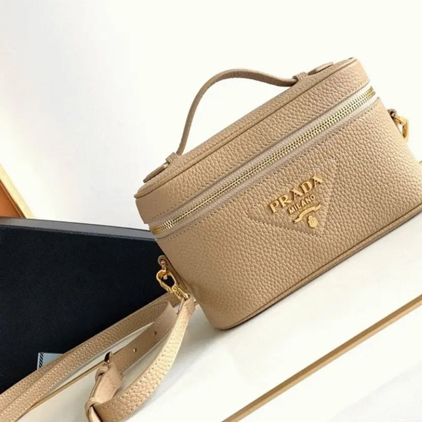 Boutique Quality || Prada Mini Vanity Bag in Sand Beige