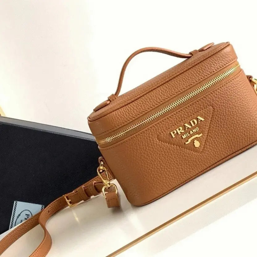 Boutique Quality || Prada Mini Vanity Bag in Brown