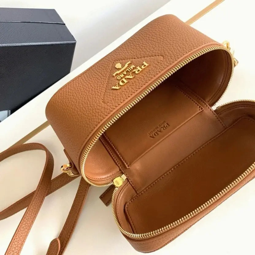 Boutique Quality || Prada Mini Vanity Bag in Brown