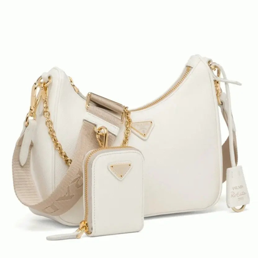 Boutique Quality || Prada Re-Edition 2005 Shoulder Bag in White