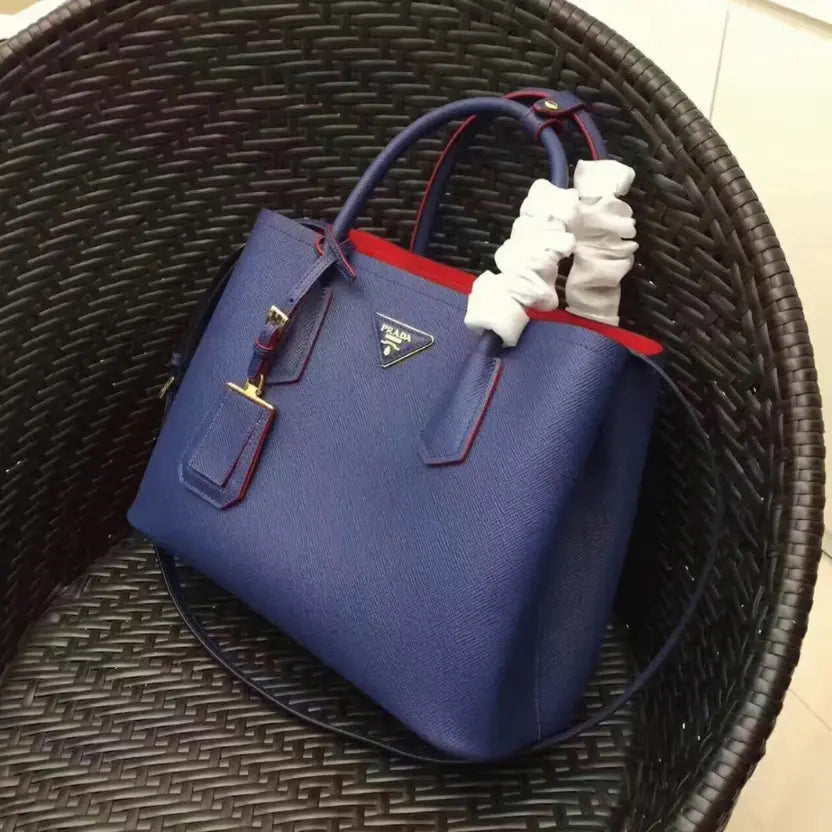 Boutique Quality || Prada Double Medium Tote Bag in Blue