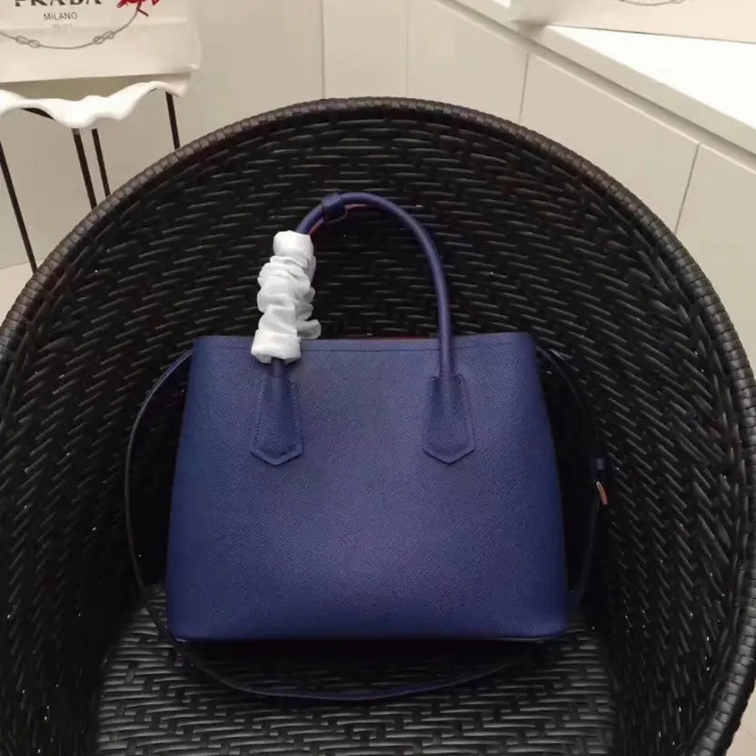 Boutique Quality || Prada Double Medium Tote Bag in Blue