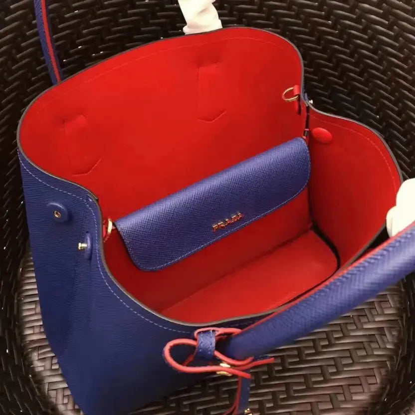 Boutique Quality || Prada Double Medium Tote Bag in Blue