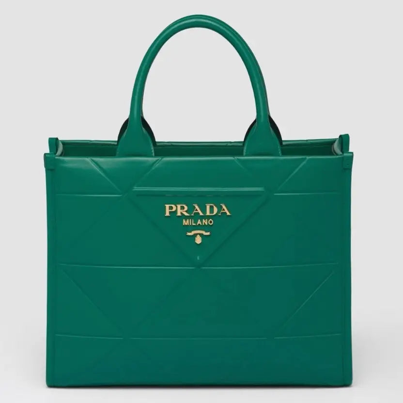 Boutique Quality || Prada Symbole Small Bag Knockoff with Topstitching in Green