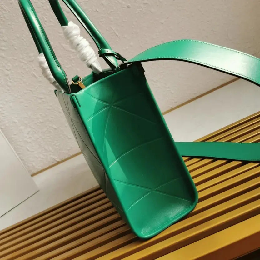 Boutique Quality || Prada Symbole Small Bag Knockoff with Topstitching in Green