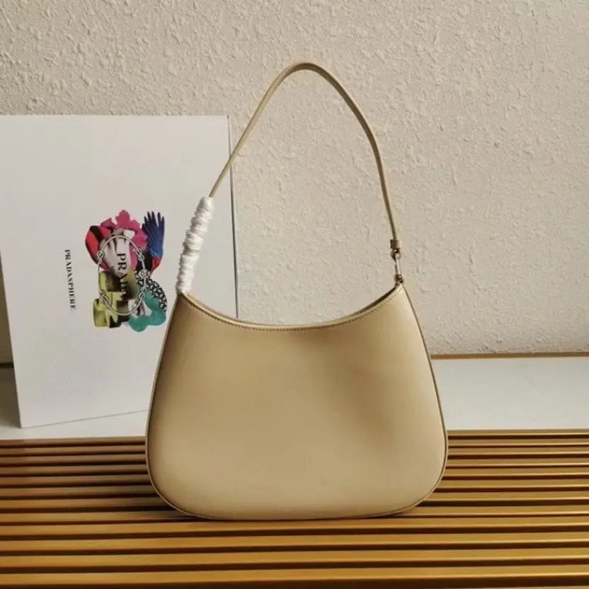 Boutique Quality || Prada Cleo Large Bag In Beige