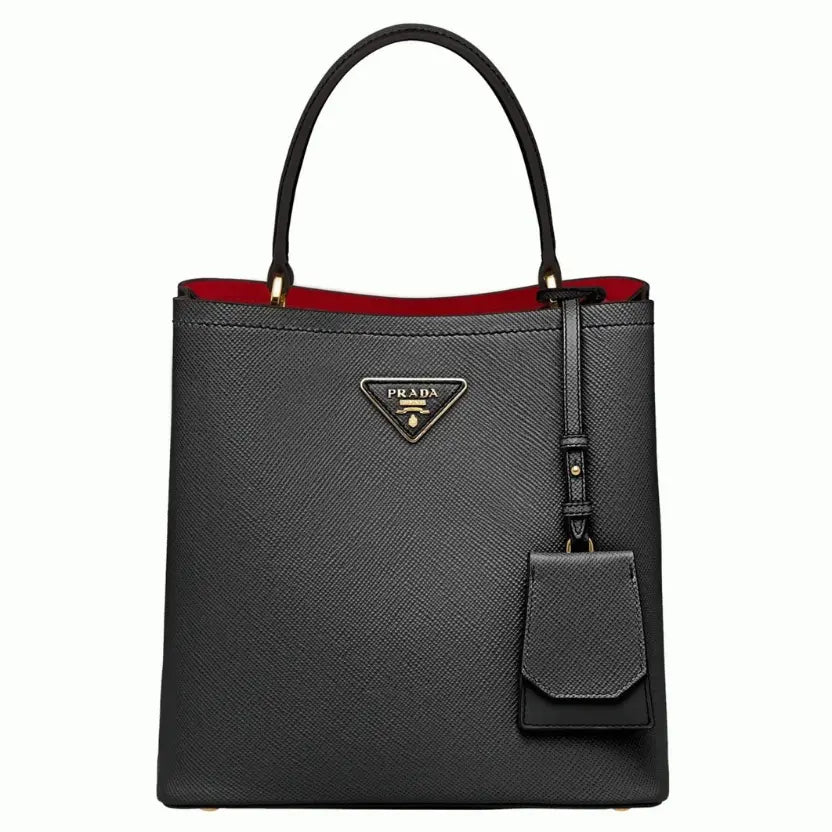 Boutique Quality || Prada Black Medium Panier Bag