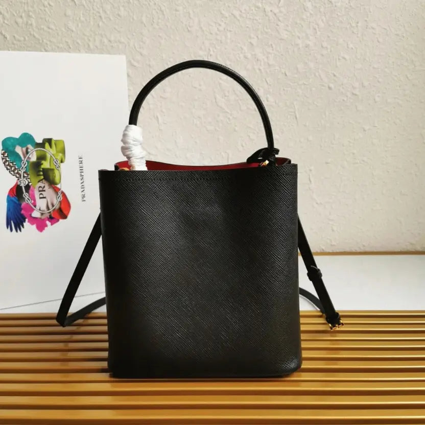 Boutique Quality || Prada Black Medium Panier Bag