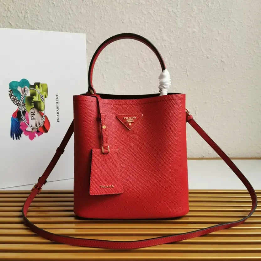 Boutique Quality || Prada Red Medium Panier Bag