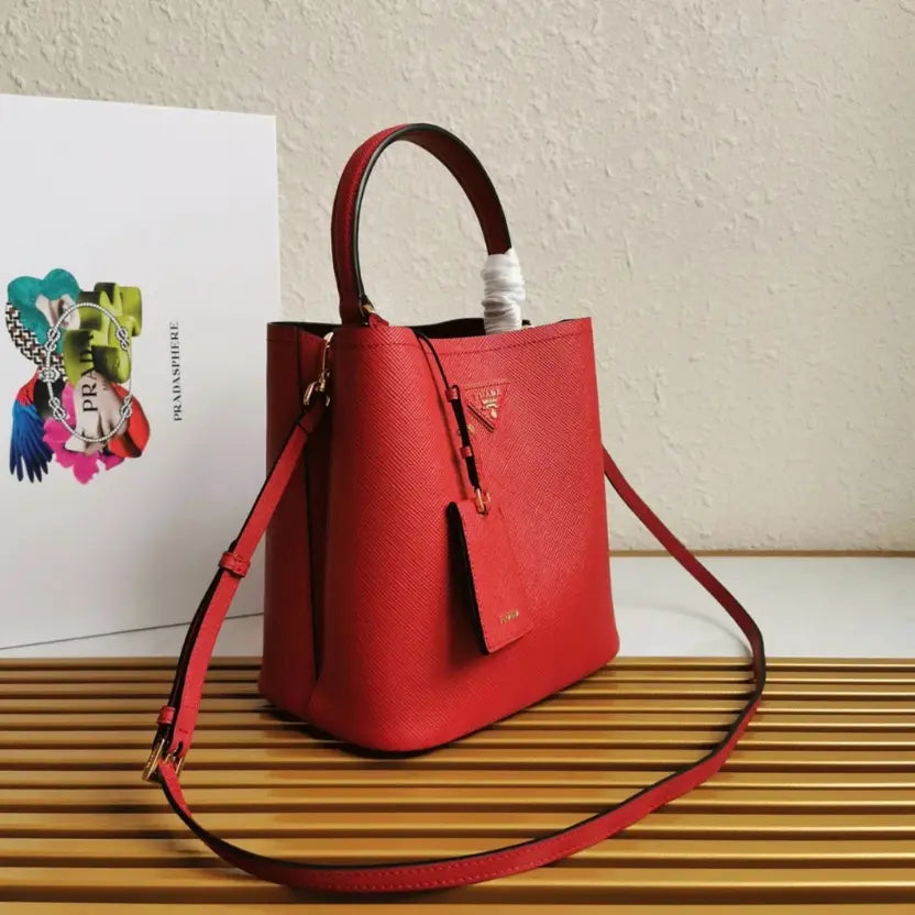Boutique Quality || Prada Red Medium Panier Bag
