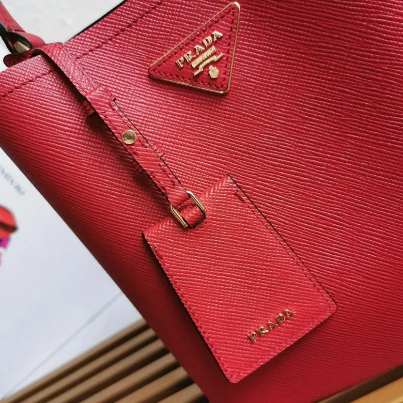 Boutique Quality || Prada Red Medium Panier Bag