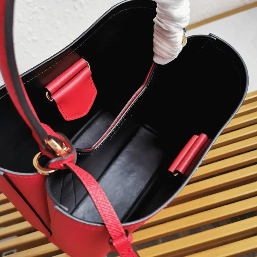 Boutique Quality || Prada Red Medium Panier Bag