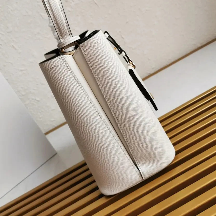 Boutique Quality || Prada White Medium Panier Bag
