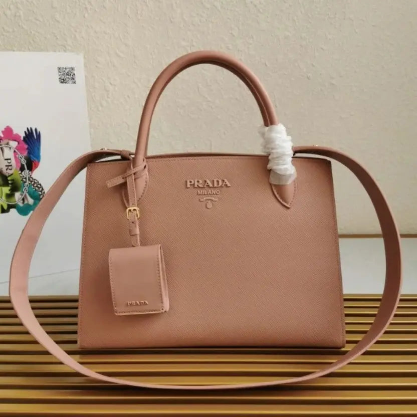 Boutique Quality || Prada Monochrome Medium Bag in Nude