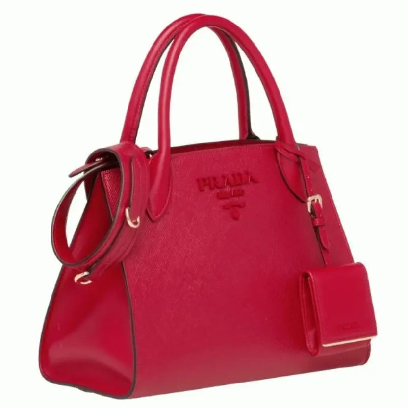 Boutique Quality || Prada Monochrome Small Bag Knockoff in Red