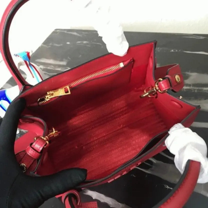 Boutique Quality || Prada Monochrome Small Bag Knockoff in Red