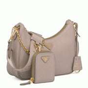 Boutique Quality || Prada Re-Edition 2005 Shoulder Bag in Taupe