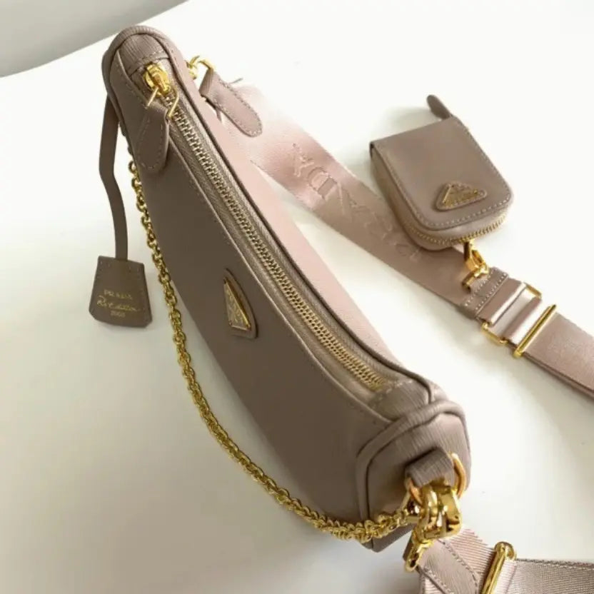 Boutique Quality || Prada Re-Edition 2005 Shoulder Bag in Taupe