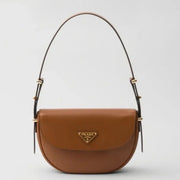 Boutique Quality || Prada Arque Shoulder Bag with Flap in Brown
